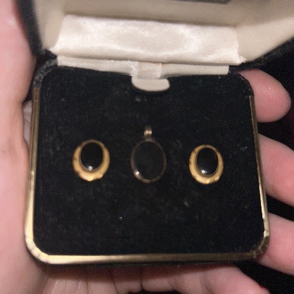 obsidian solid vintage gold with copper undertone, very rare set - Picture 3 of 3